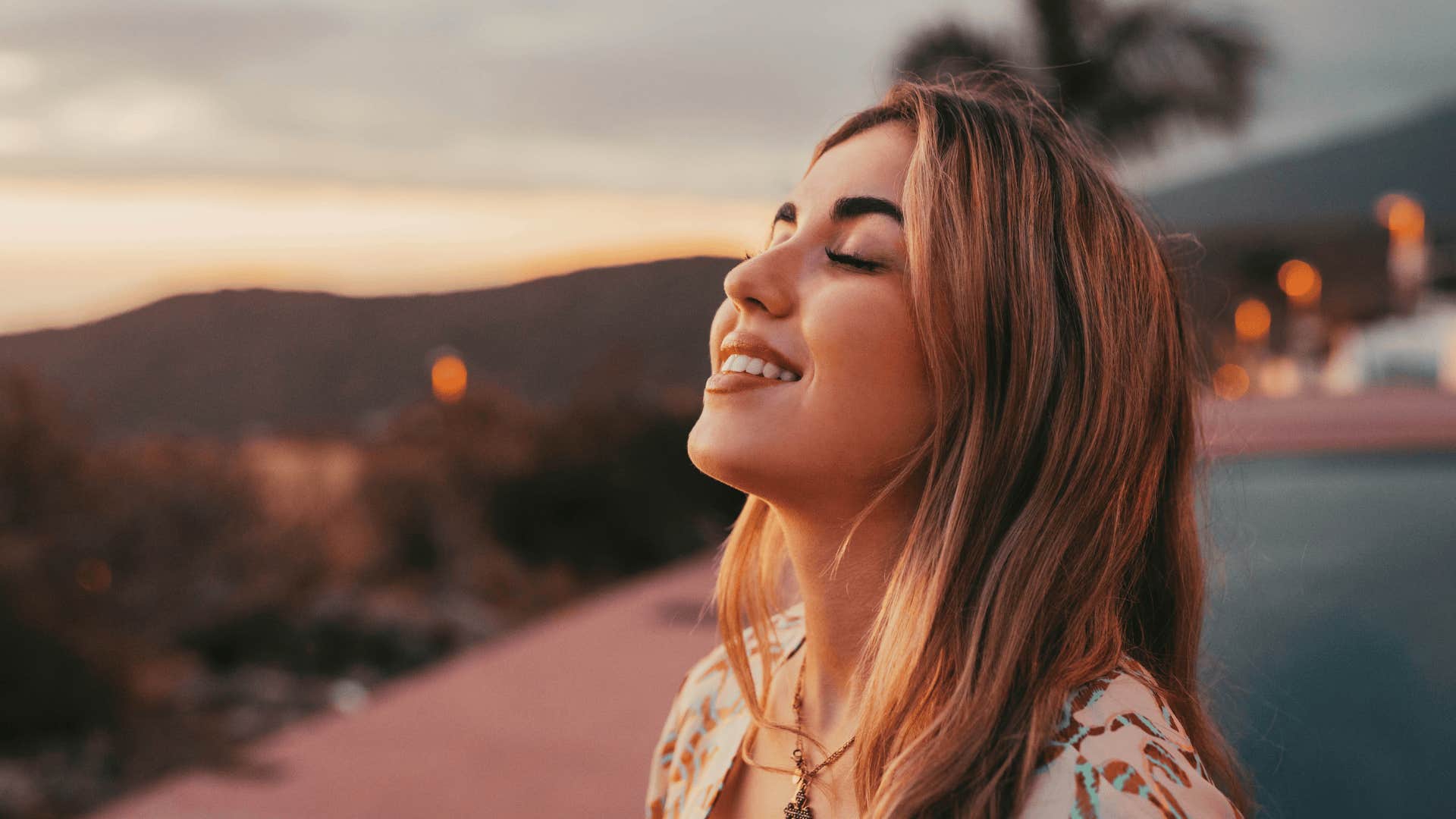 woman appreciates the small things as she gets older and more emotional