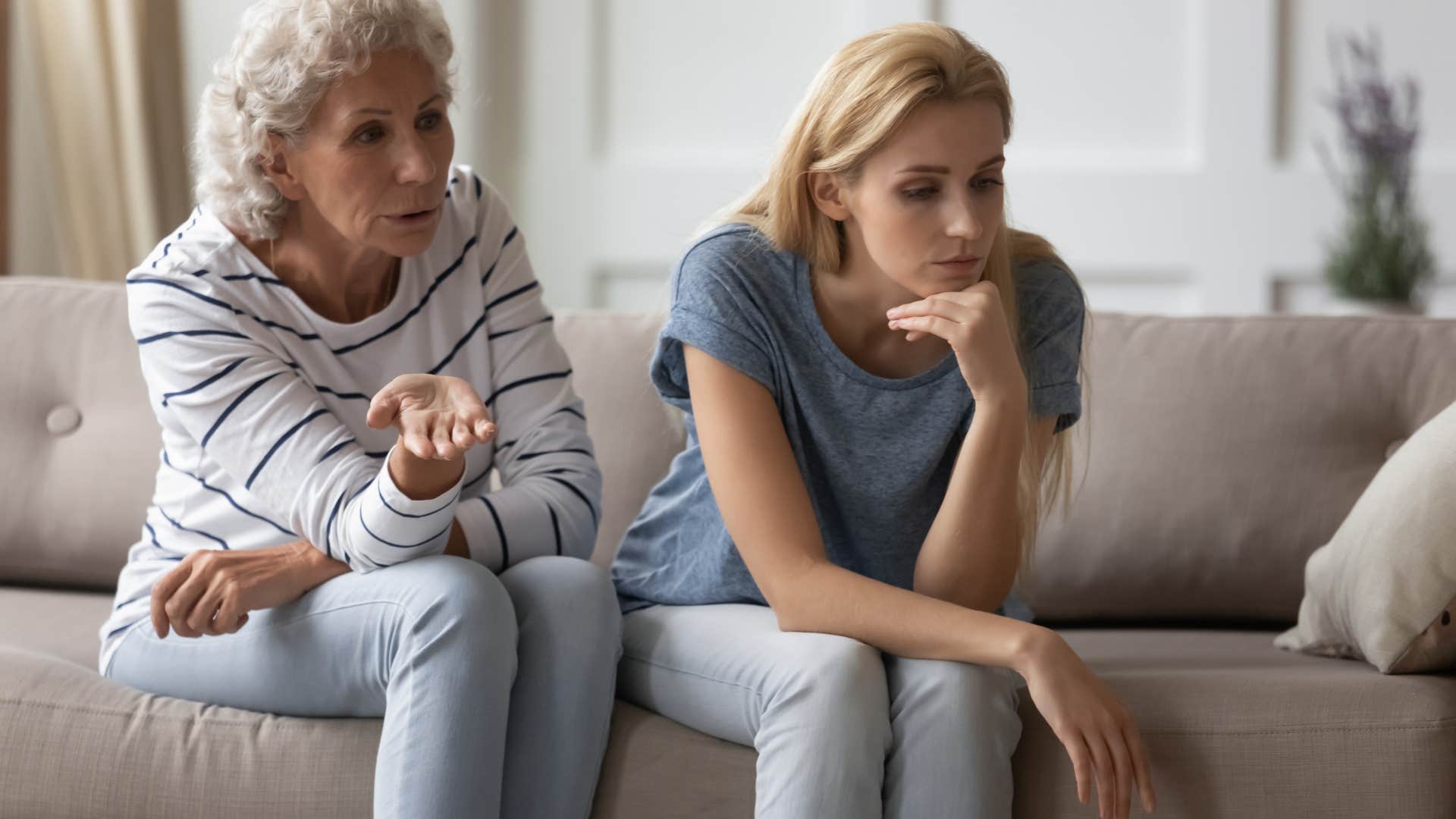 woman unhappy with relative ignoring boundaries