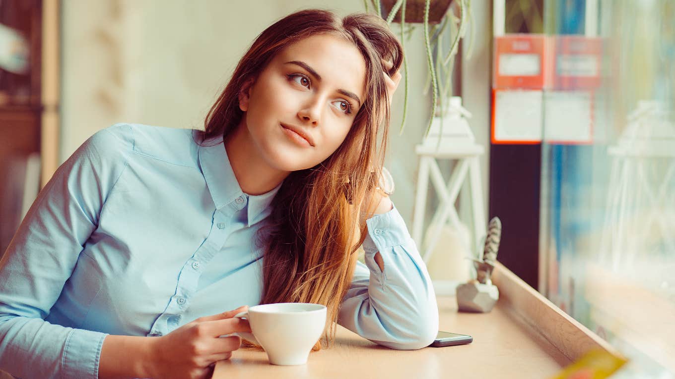woman daydreaming