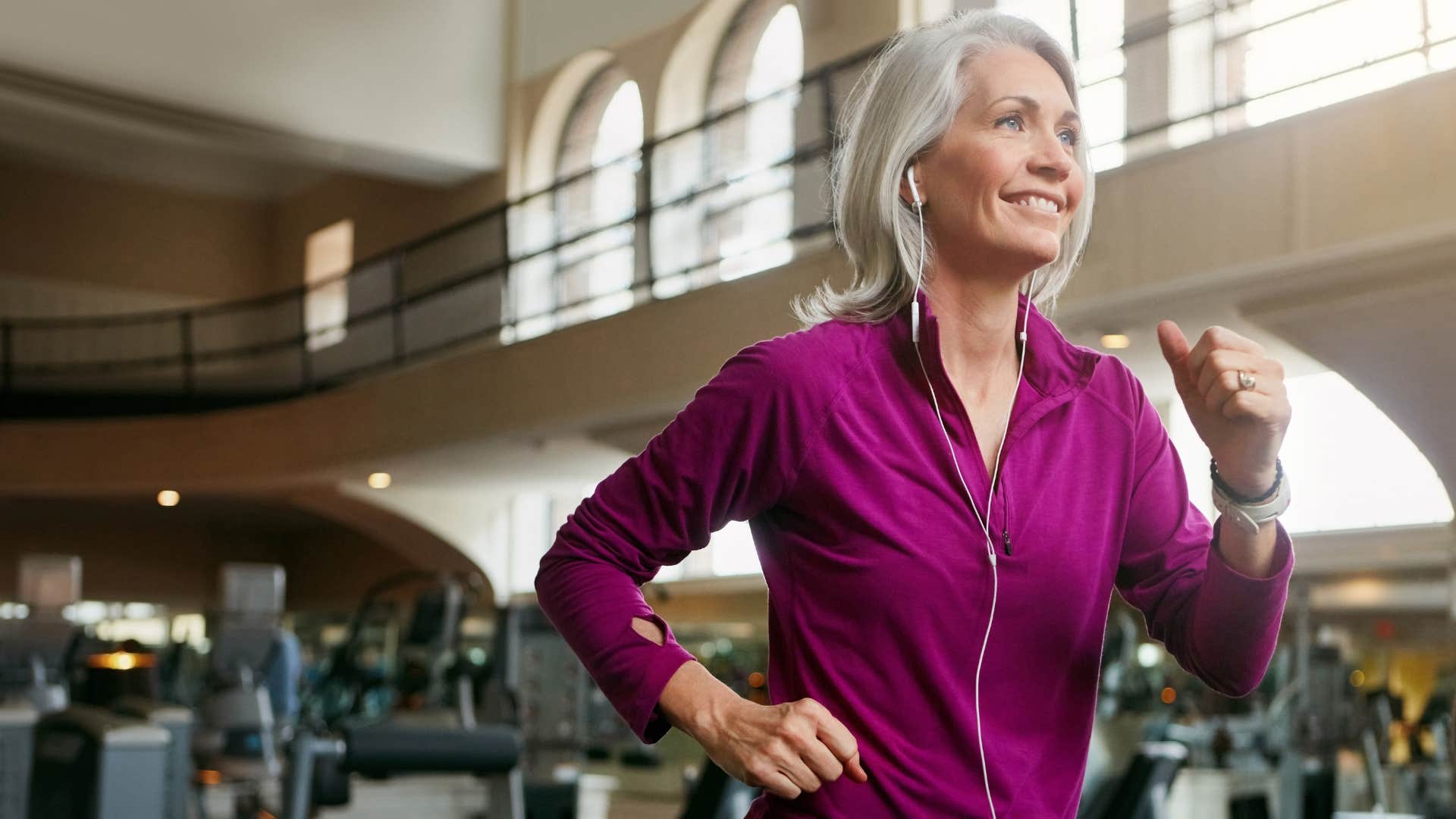 woman who looks more youthful than her peers moving until she's breathless