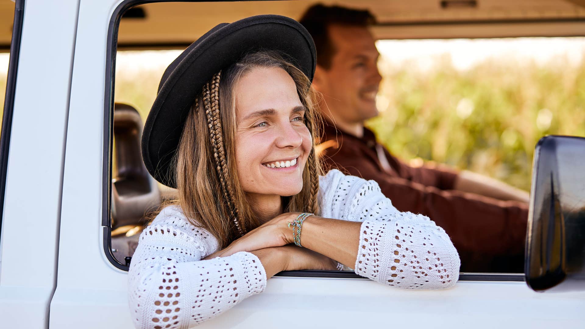 woman in passenger seat wanting a more simple life