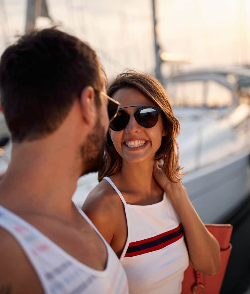 man on a first date with woman