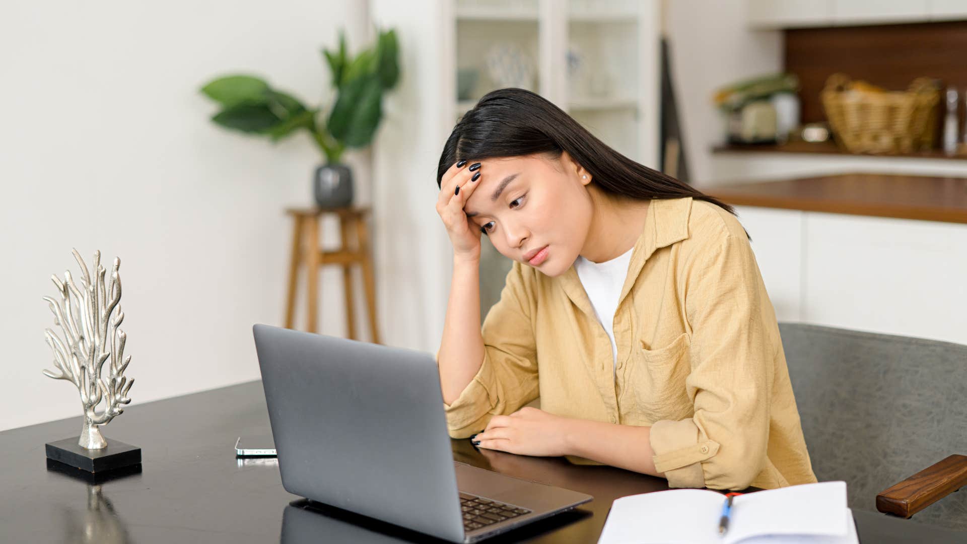 a woman finally gets to the work she has been meaning to get to