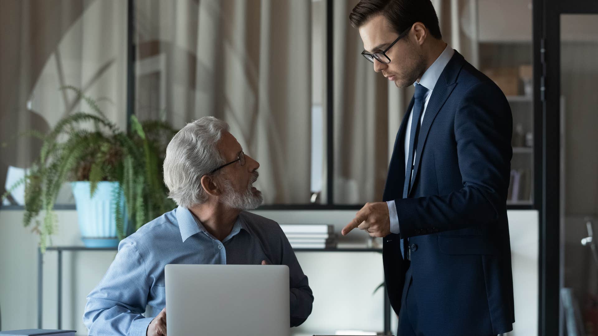 lazy worker annoyed with colleague for questioning his process