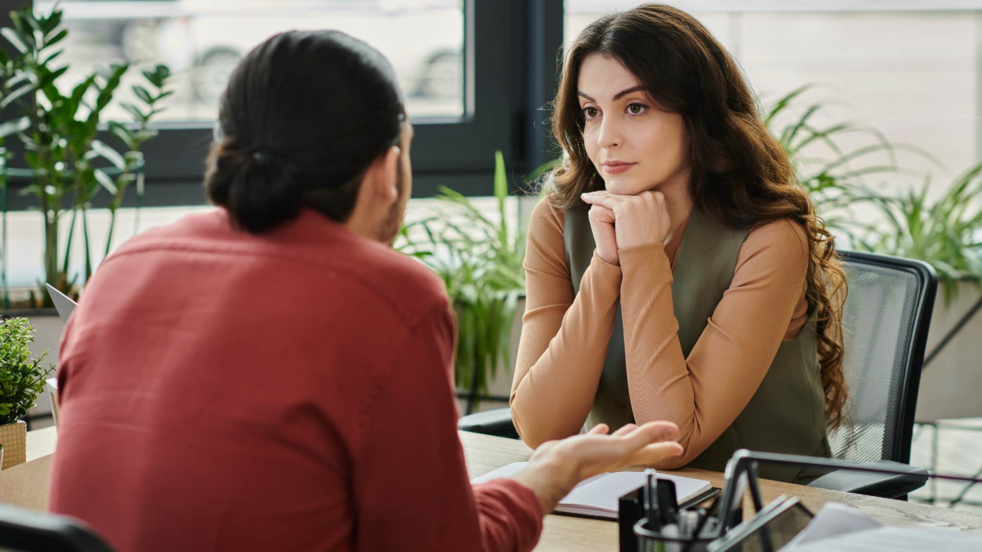 man telling boss I deserve it because I've been here forever