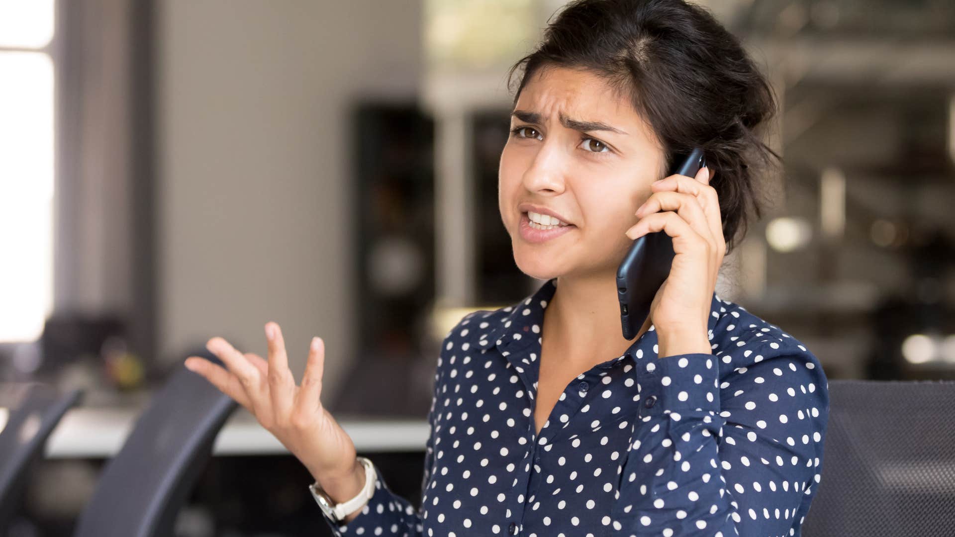 woman complaining on the phone saying I've always done it this way