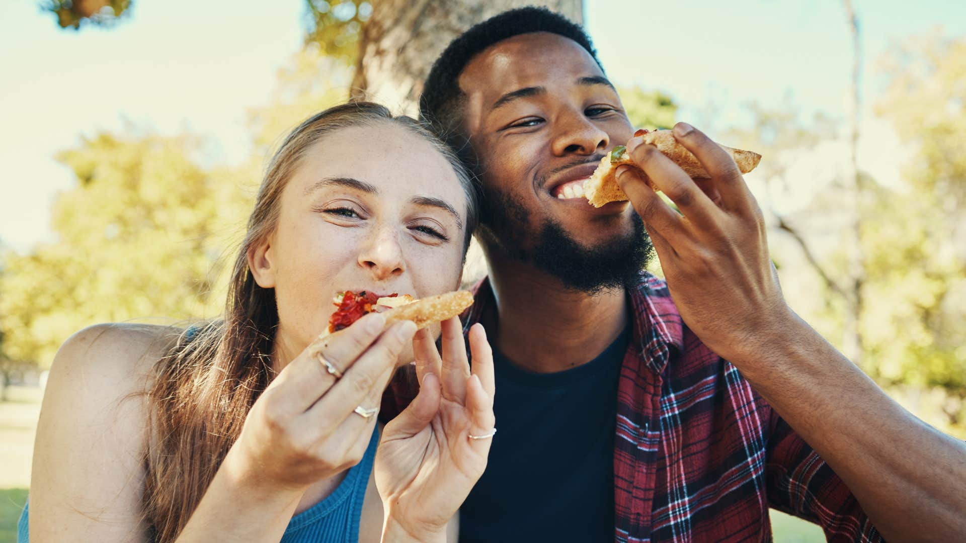 Couple happy in their freedom