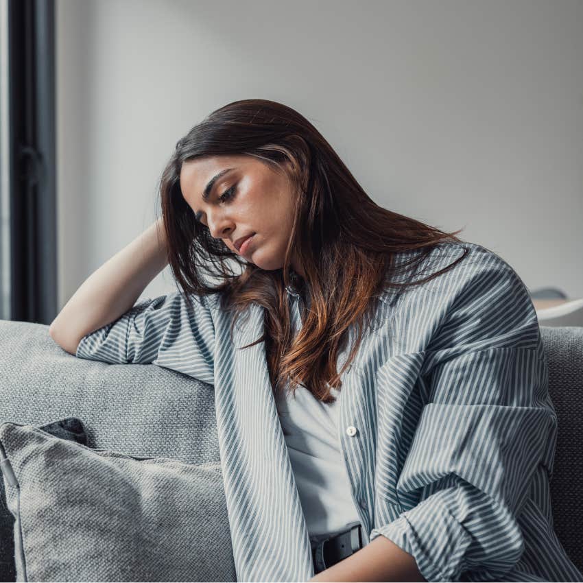 woman who has stopped valuing her own happiness giving away editing rights to emotional document