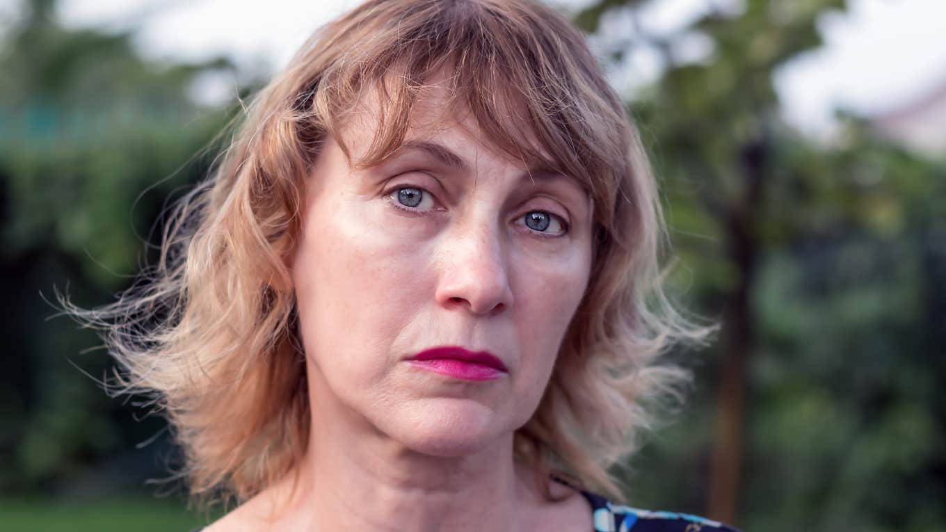 older woman who stopped being nice to everyone