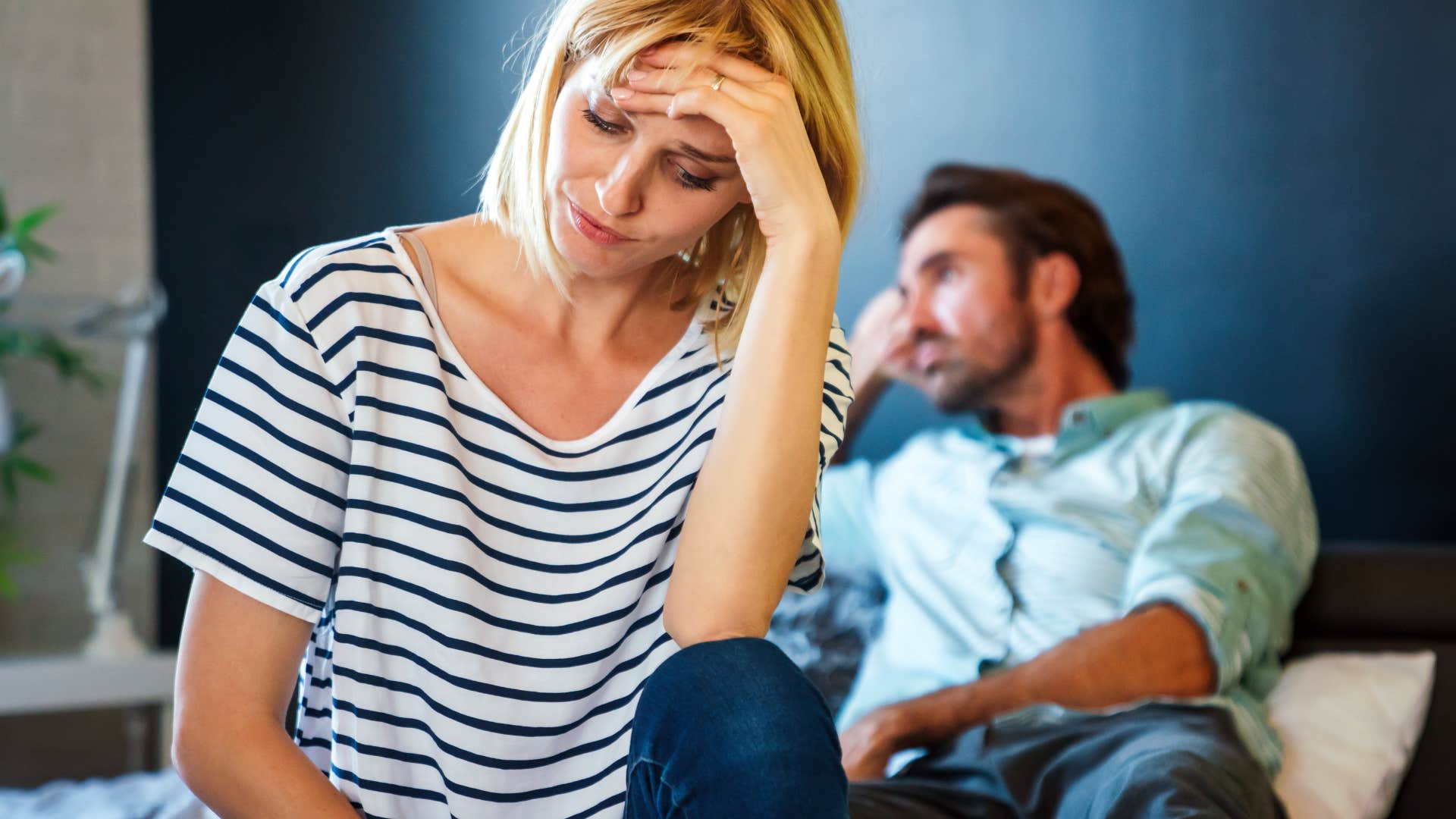 woman who is dealing with man who needs control to feel secure and physical pain