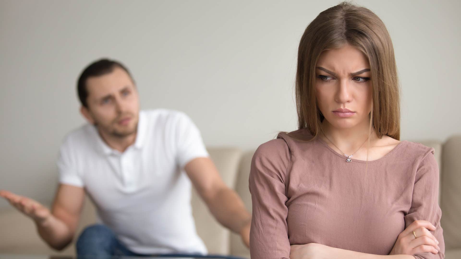 immature man treating his wife poorly