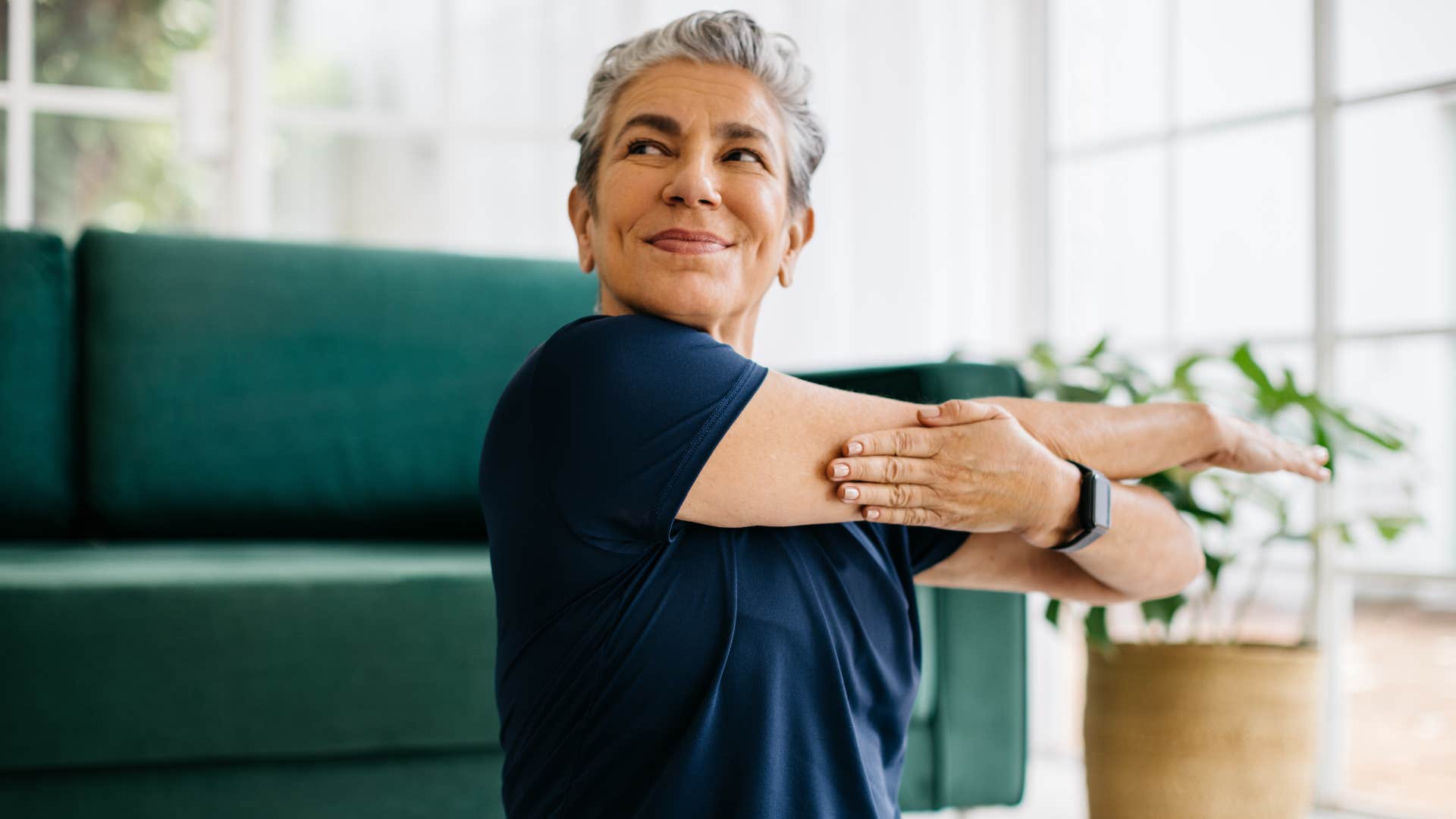 an elderly woman finds that she has stable energy throughout the day