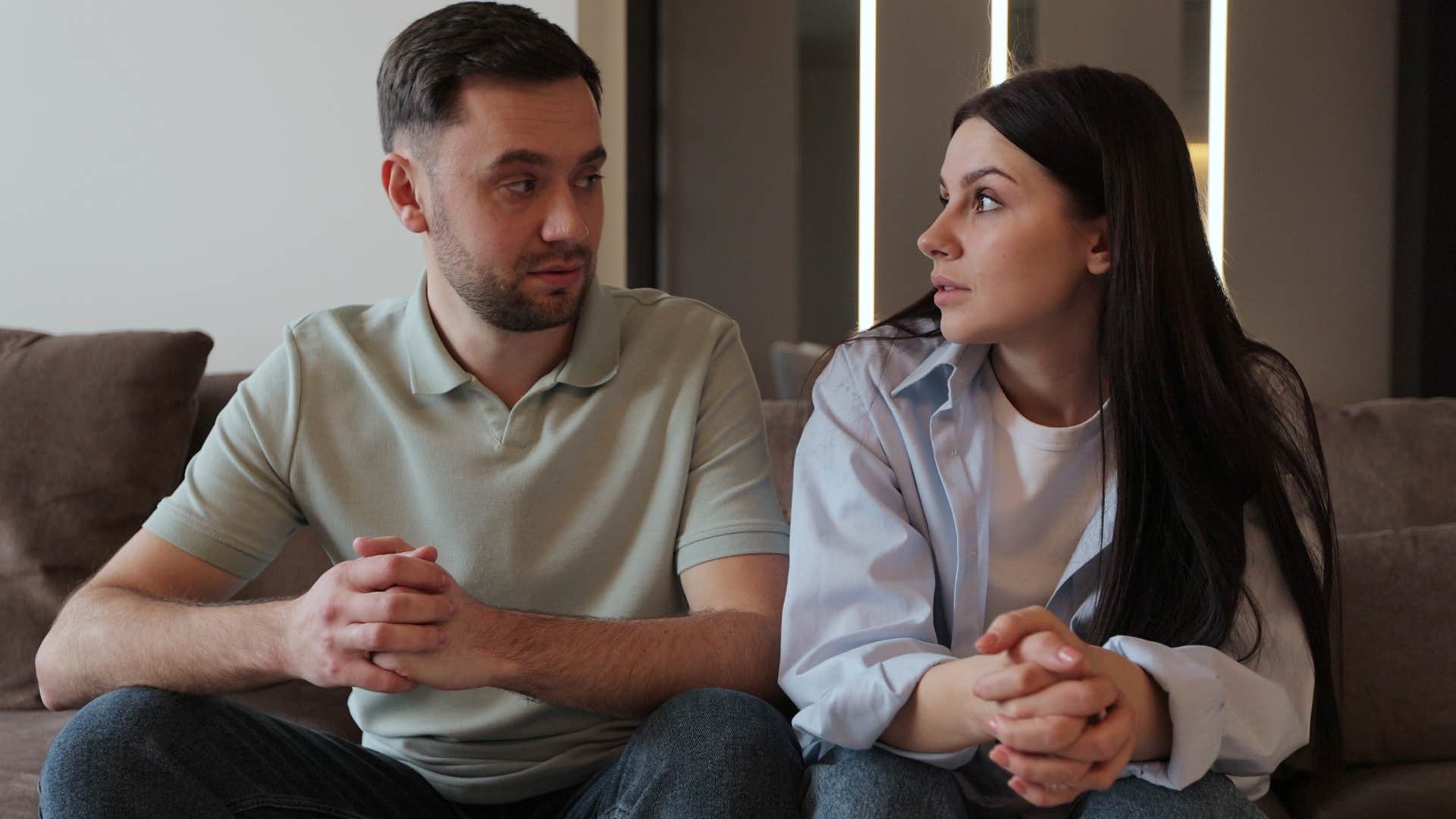 intelligent woman discussing controversial topic with man