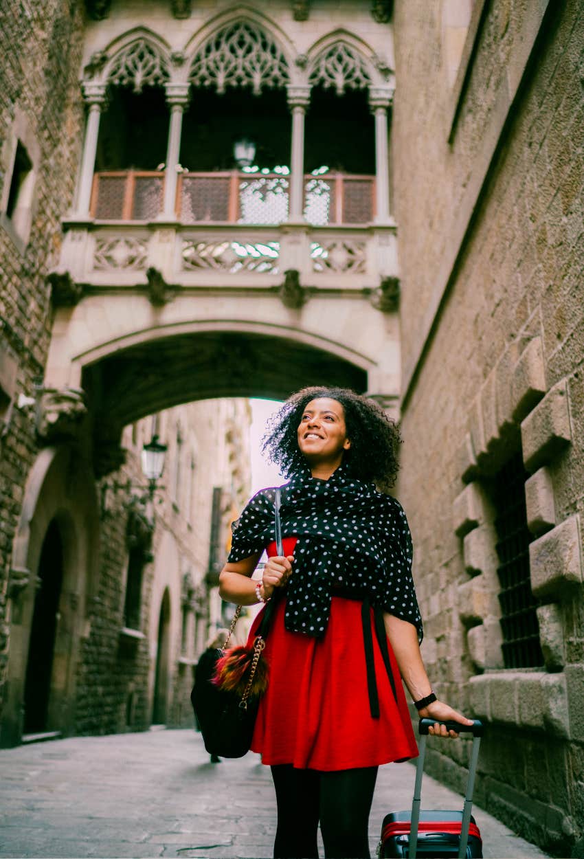 solo traveler in control of her itinerary
