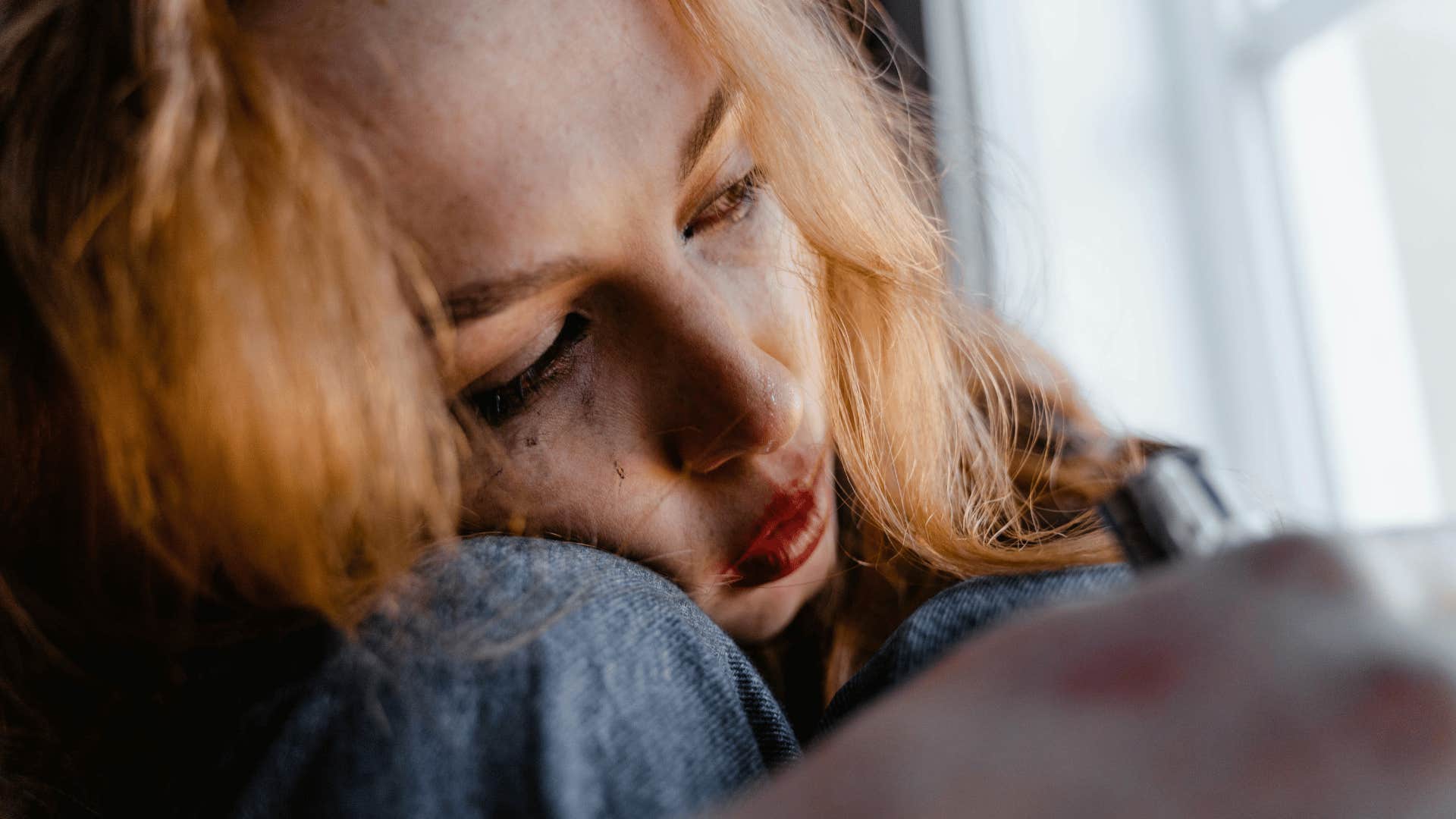 upset woman allowing time to mourn after break up