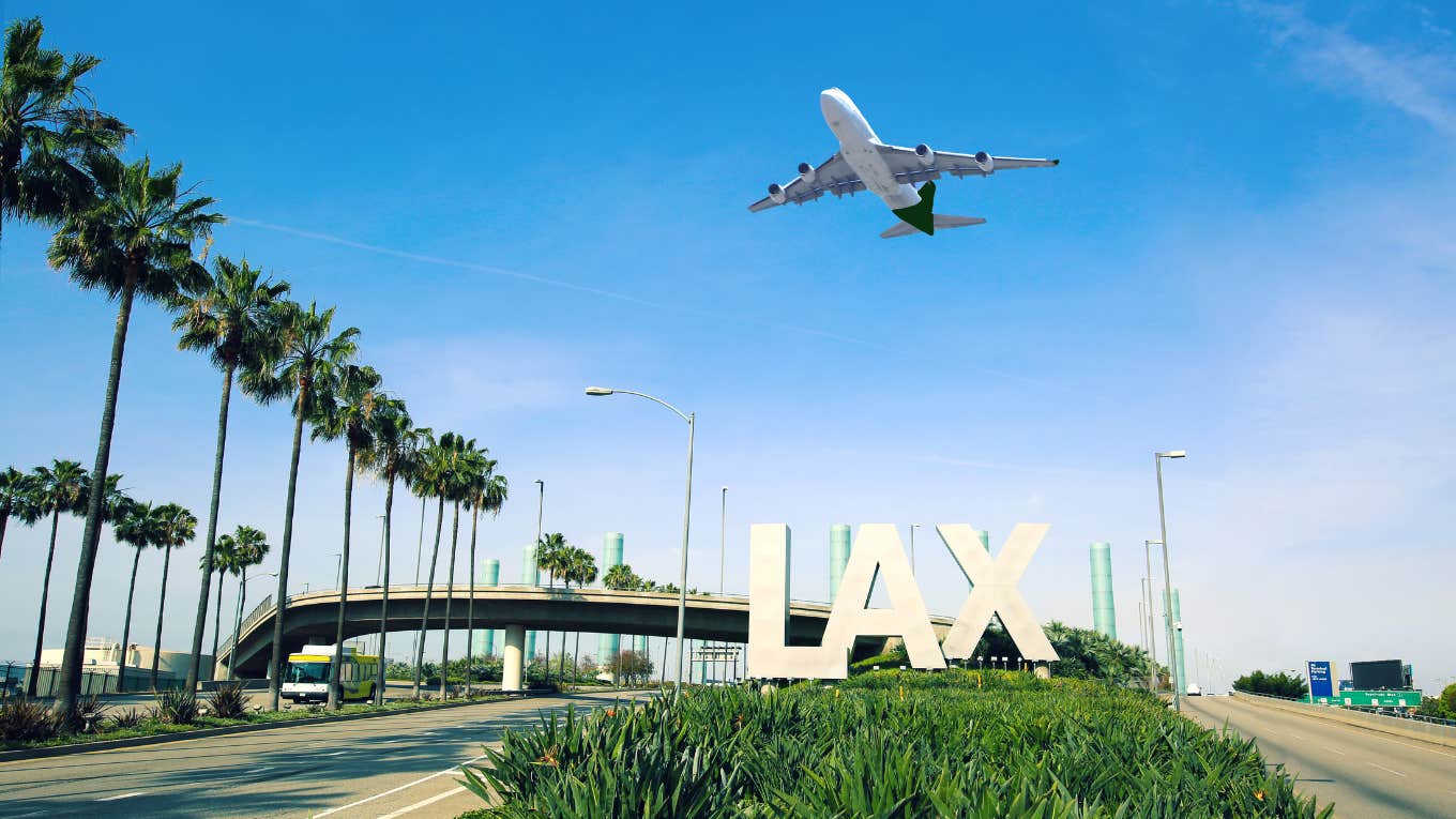plane taking off at LAX
