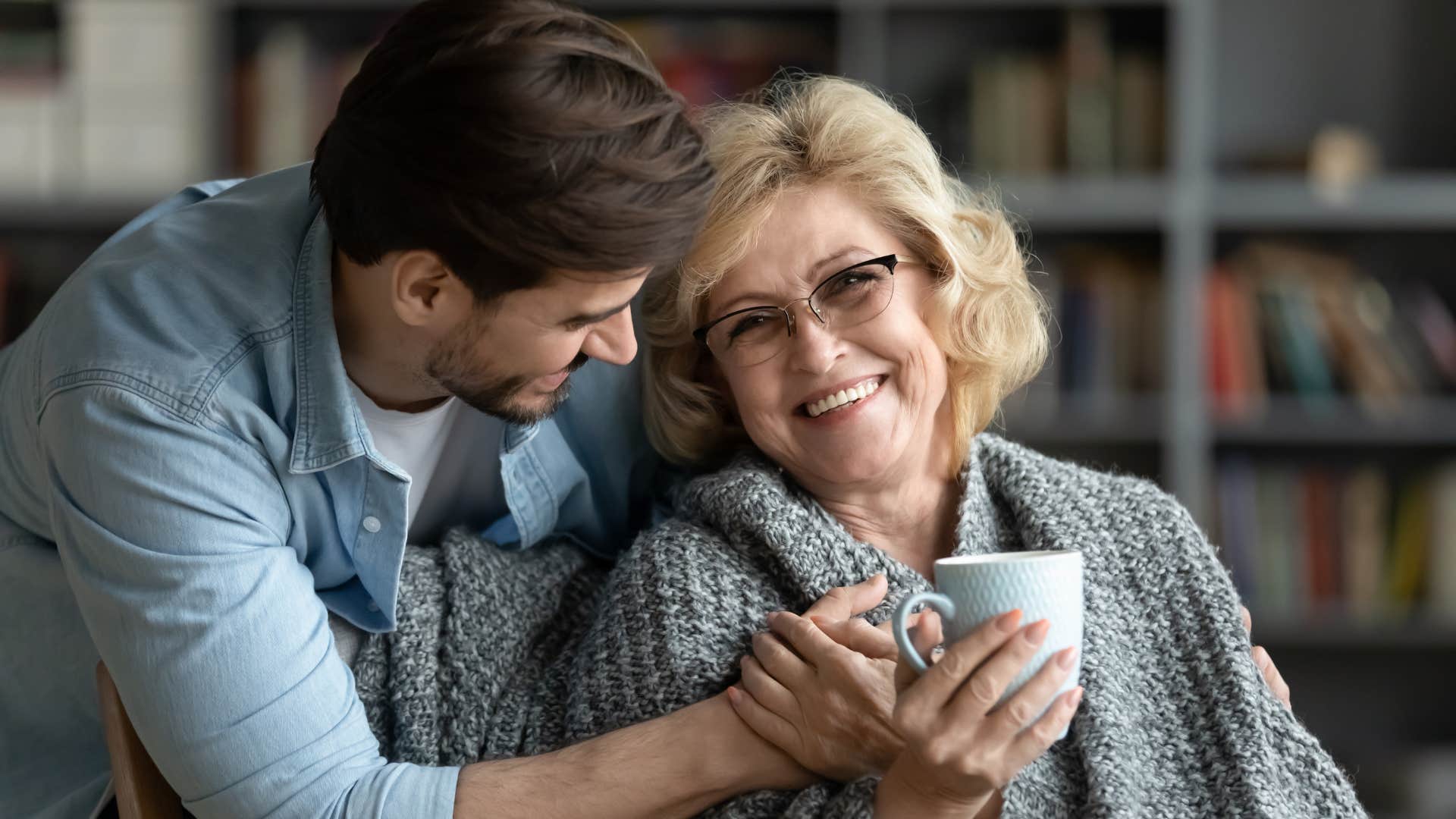 young man respecting elder woman