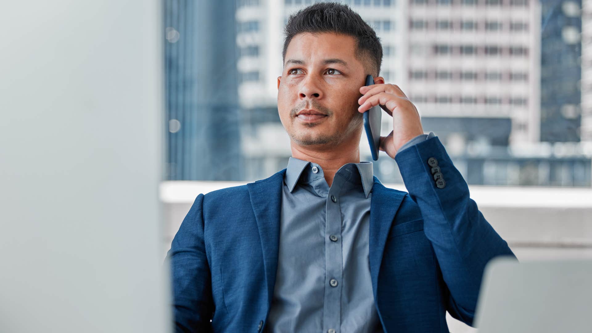 Man who tries too hard to sound smart on the phone at work.