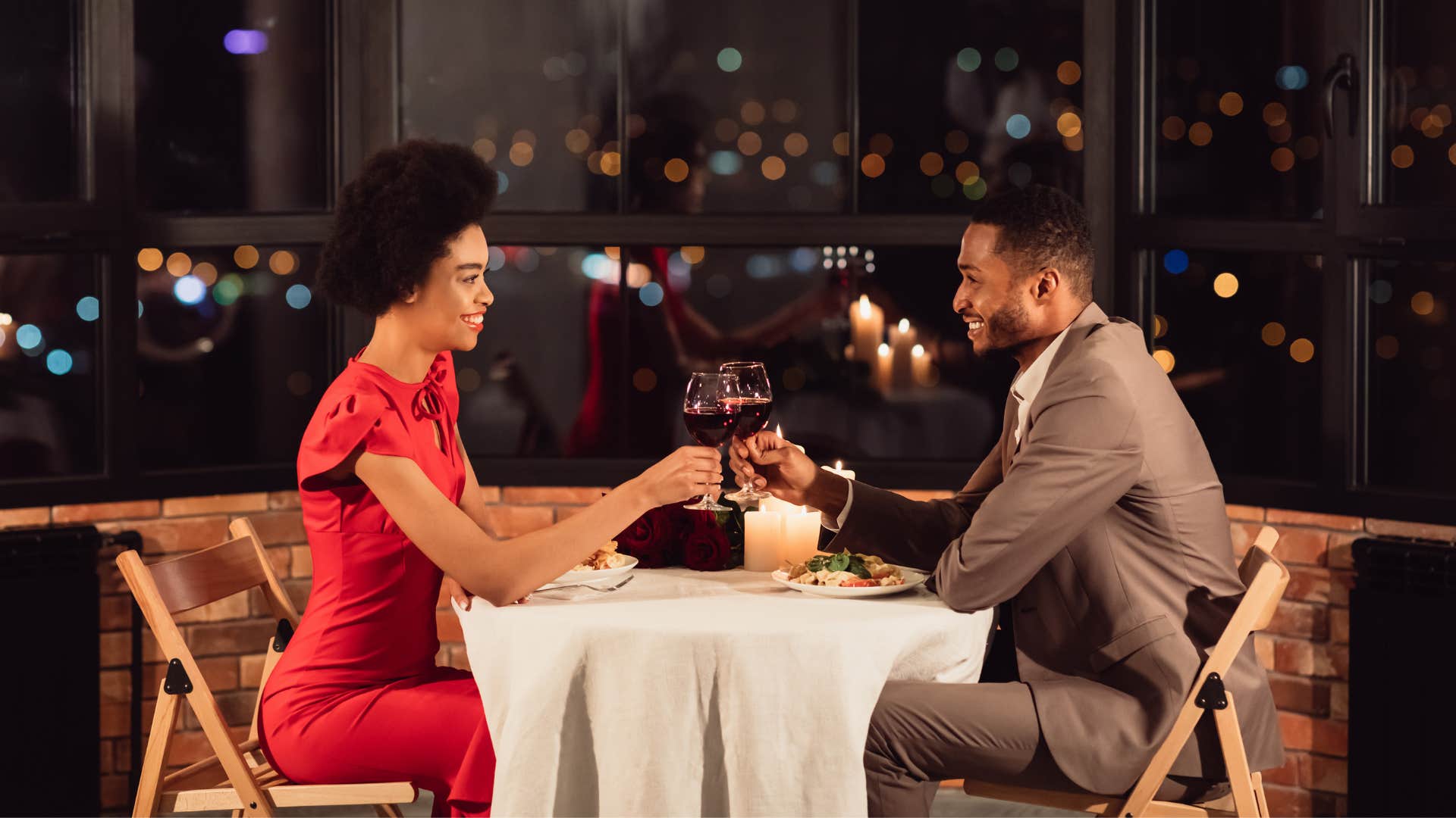 a wealthy couple attends a fundraising dinner