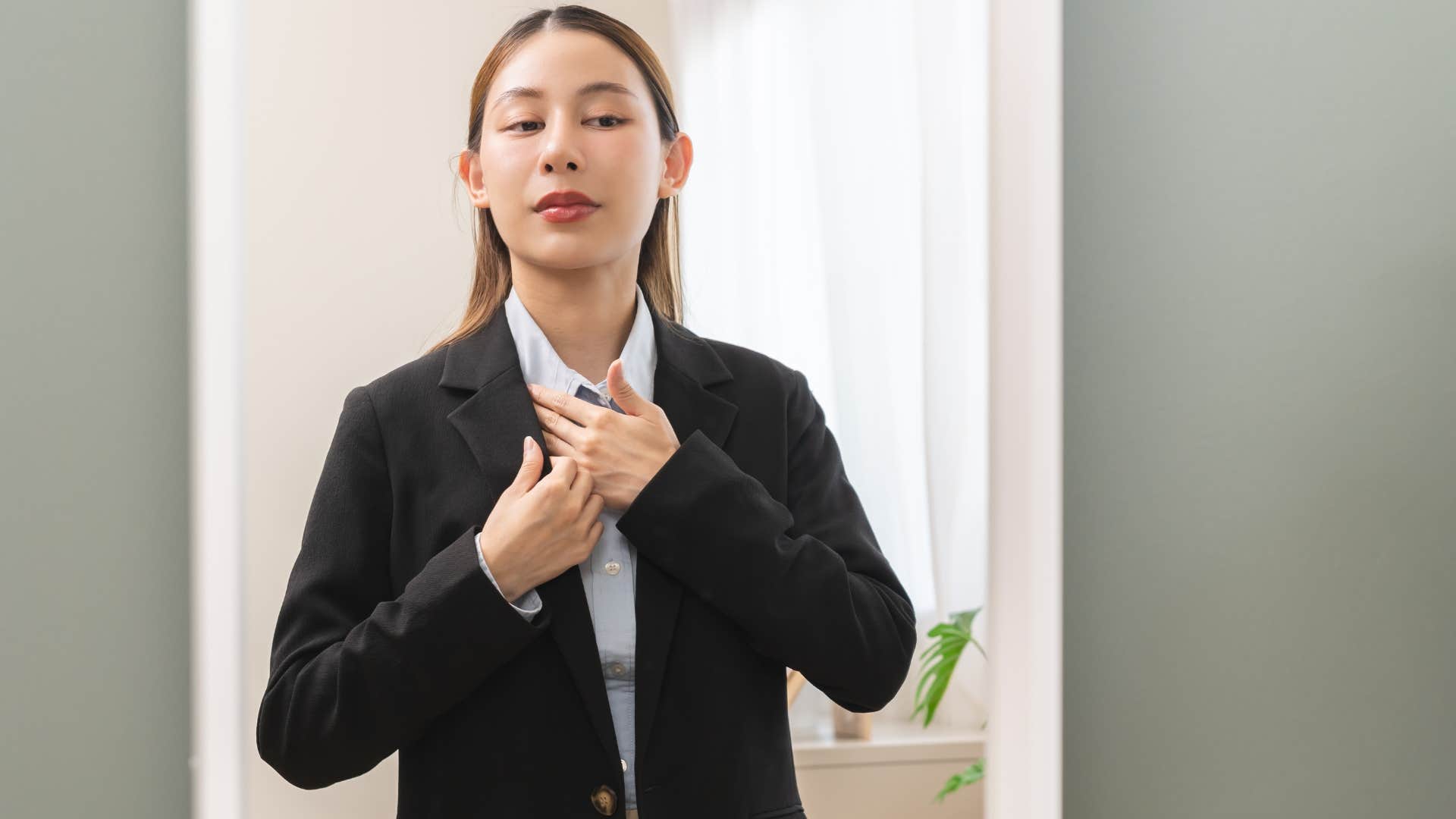 a woman wears formal attire every day