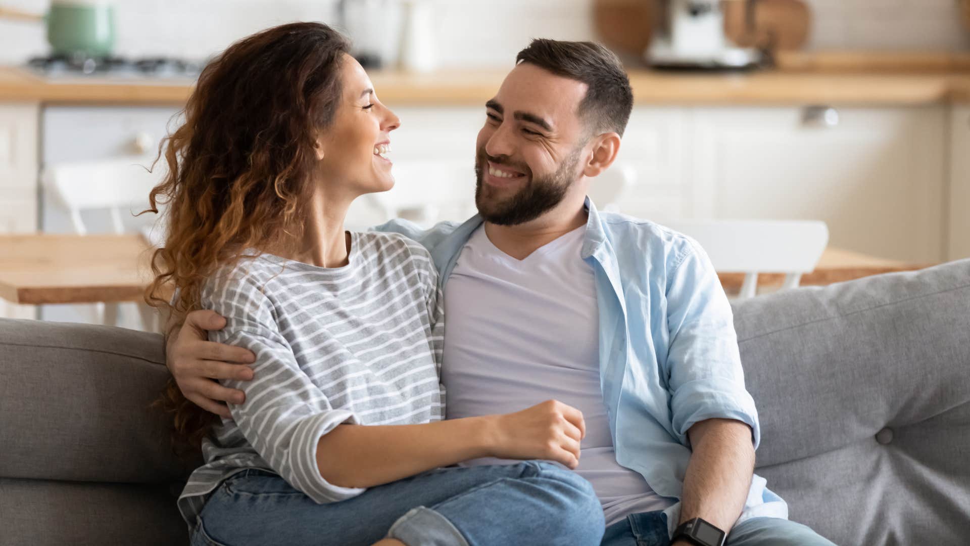 Loving couple pays attention