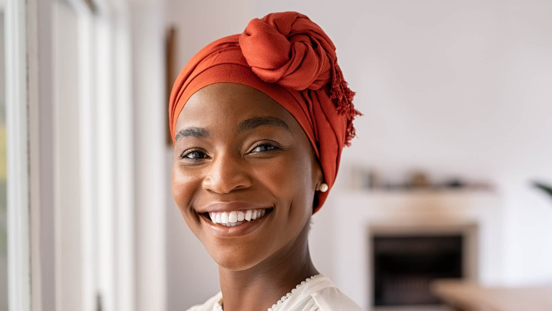 Happy woman feels like herself