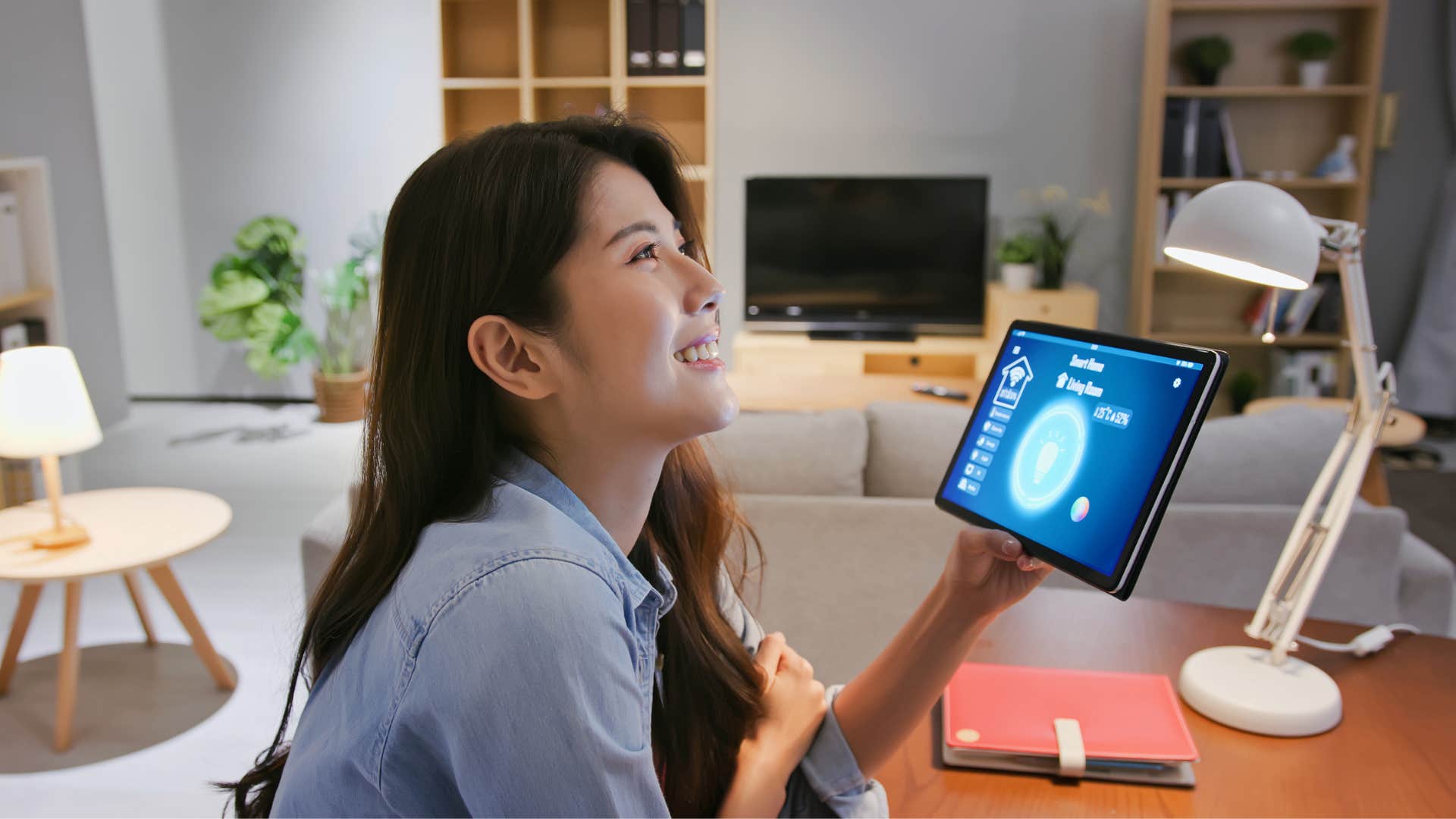 woman buying trendy tech updates for her home