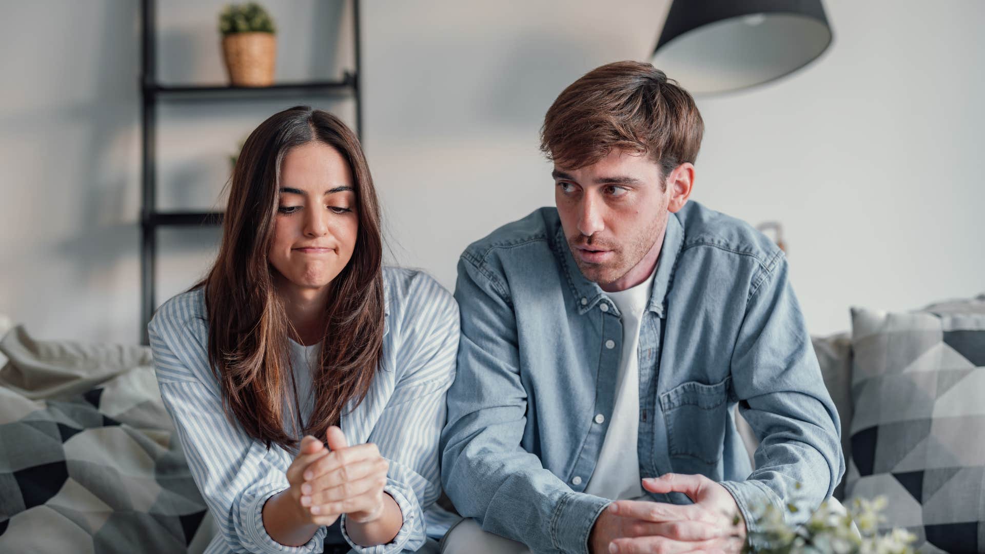 woman who is an amazing wife making husband feel lucky by forgiving him
