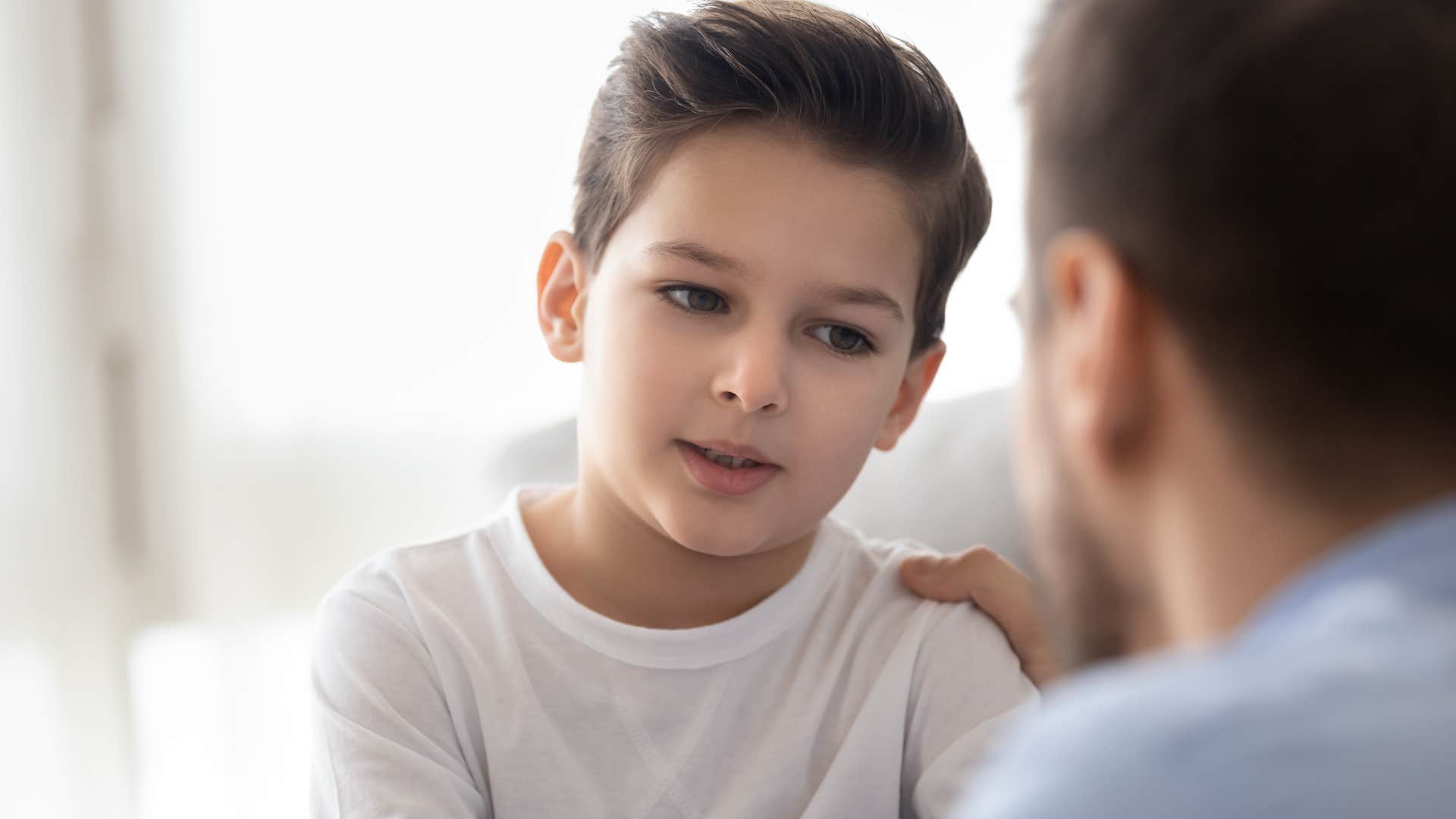 father dismissing his sons emotions while talking to him