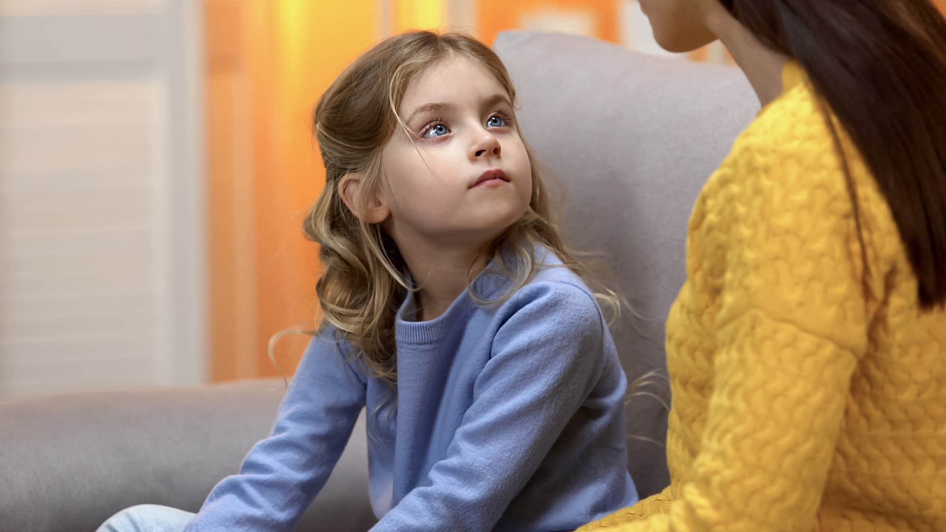 mom sharing details about unresolved trauma with her young daughter
