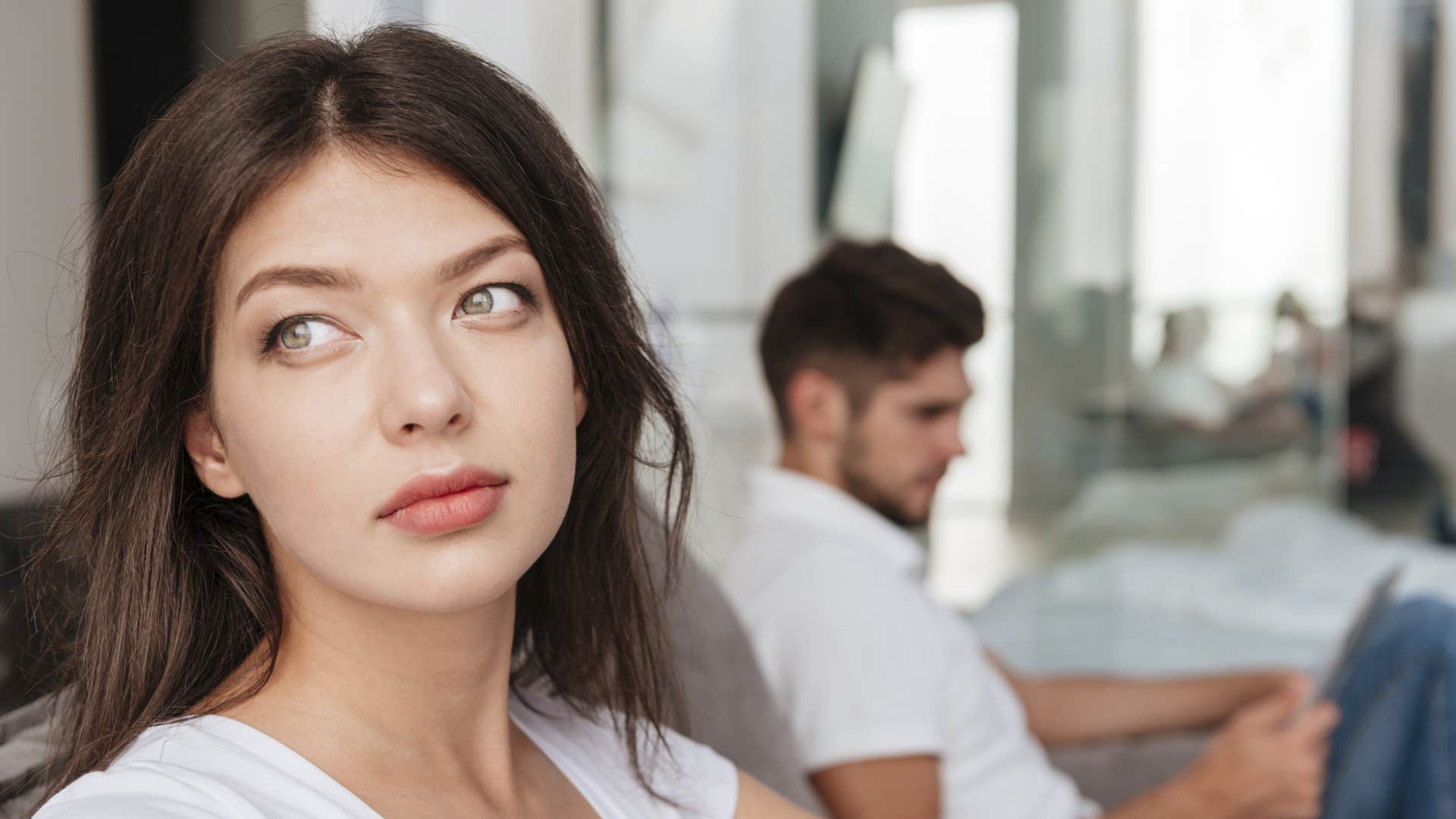 woman mad at her partner for airing their dirty laundry online