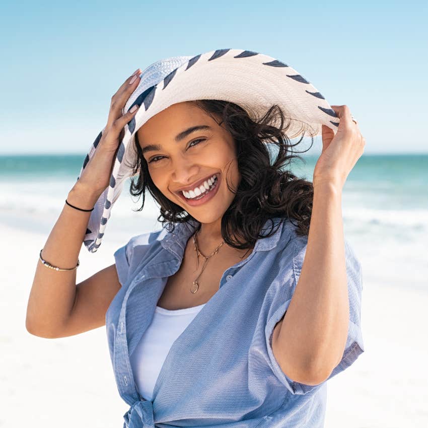 woman in a highly secure relationship living her life
