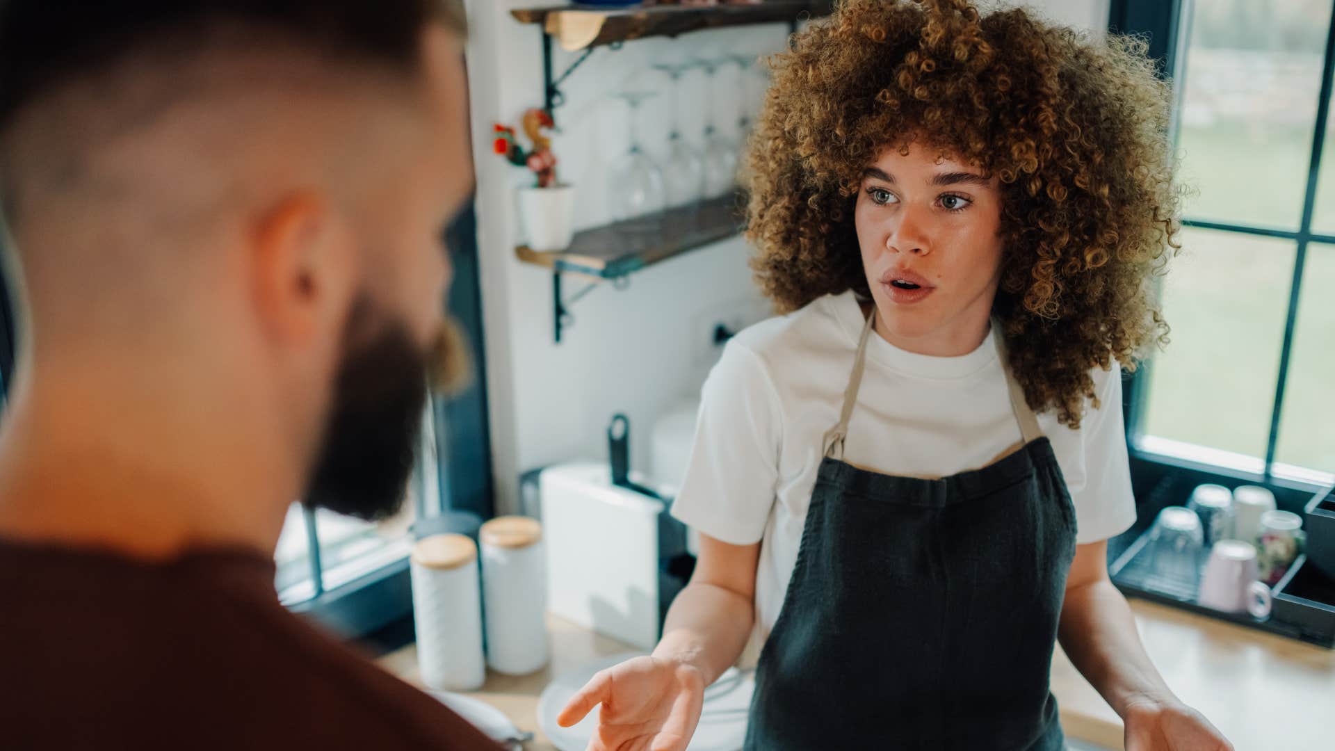 worker confronting colleague with a negative attitude