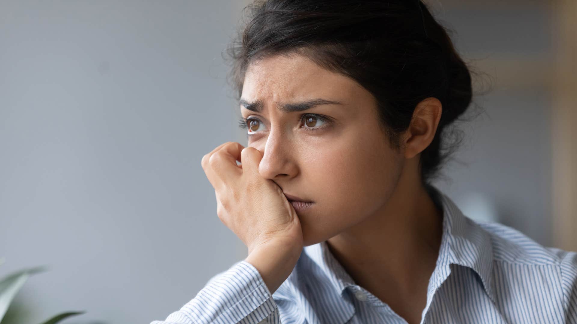 stressed woman dependent on her managers for help