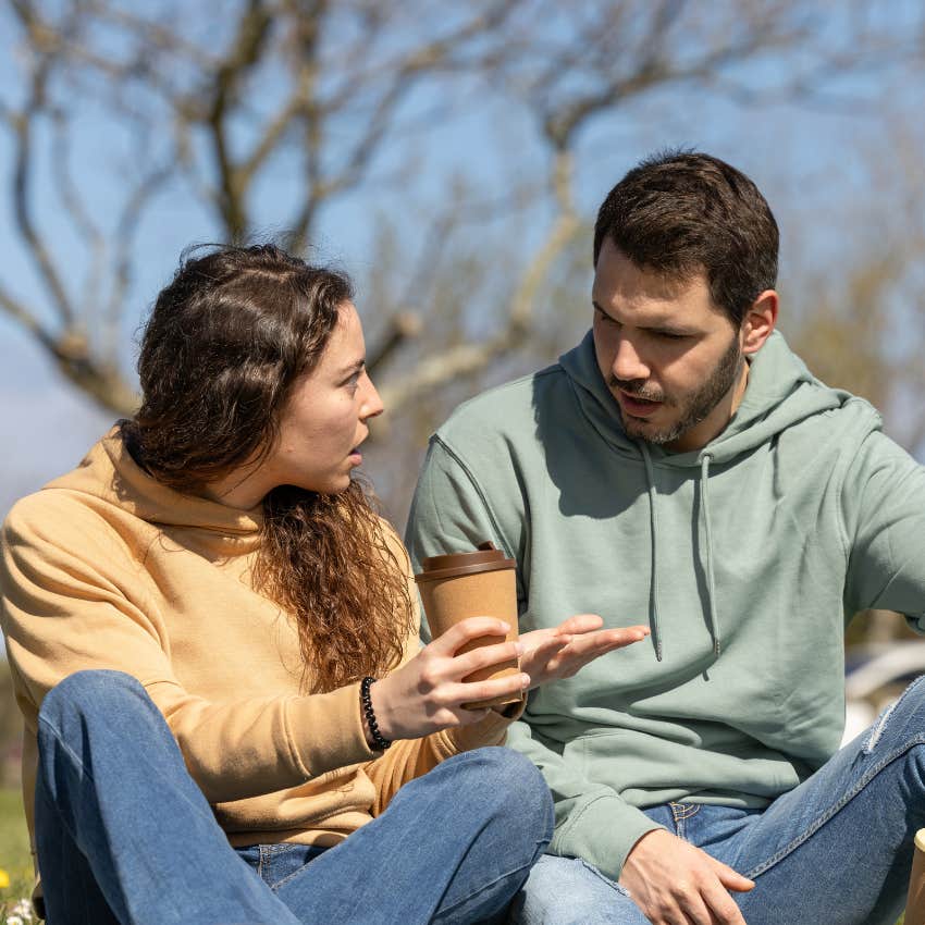 couple who are clearly not in love arguing about completeness