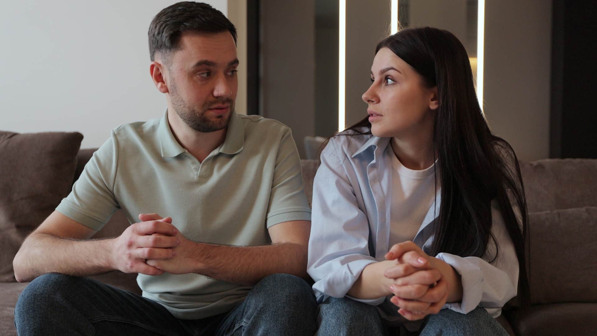 woman who feels insecure with man only pretending to want to be with her