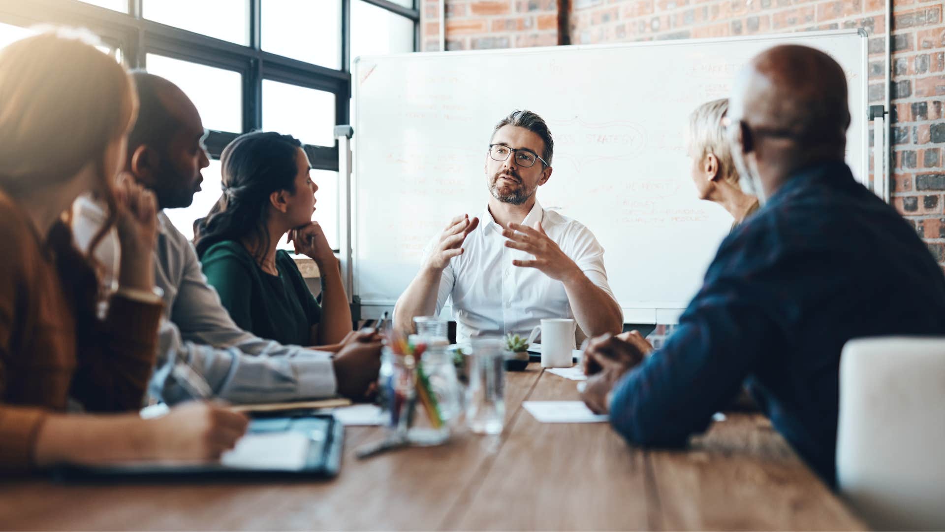man who is respected getting others to listen by making the words count