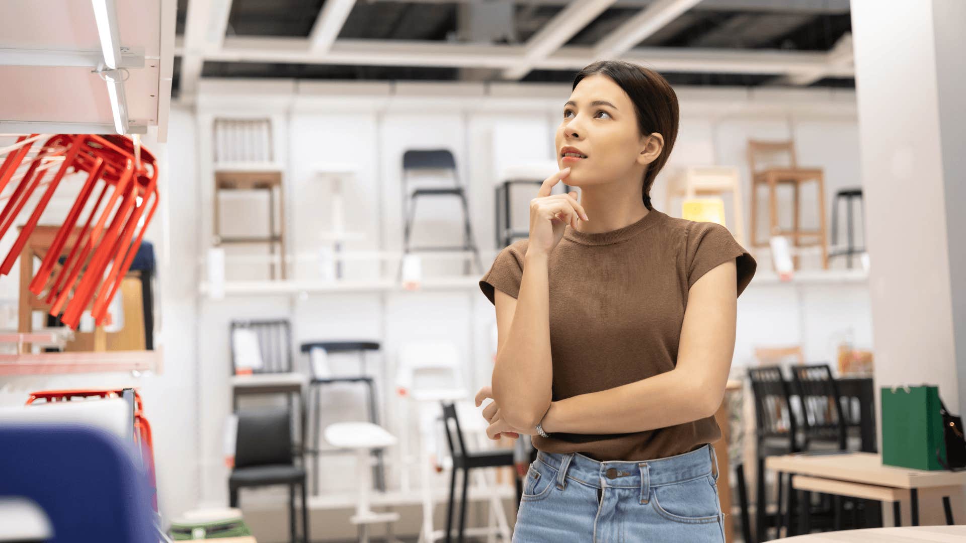 woman buying Cheap furniture before she finally made enough money to know better