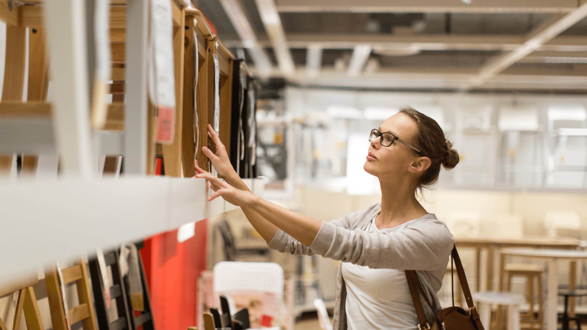 woman buying Trendy decorations before she finally made enough money to know better