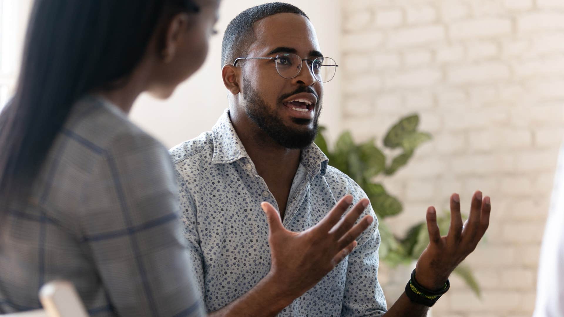 arrogant man making everything a competition with co-worker