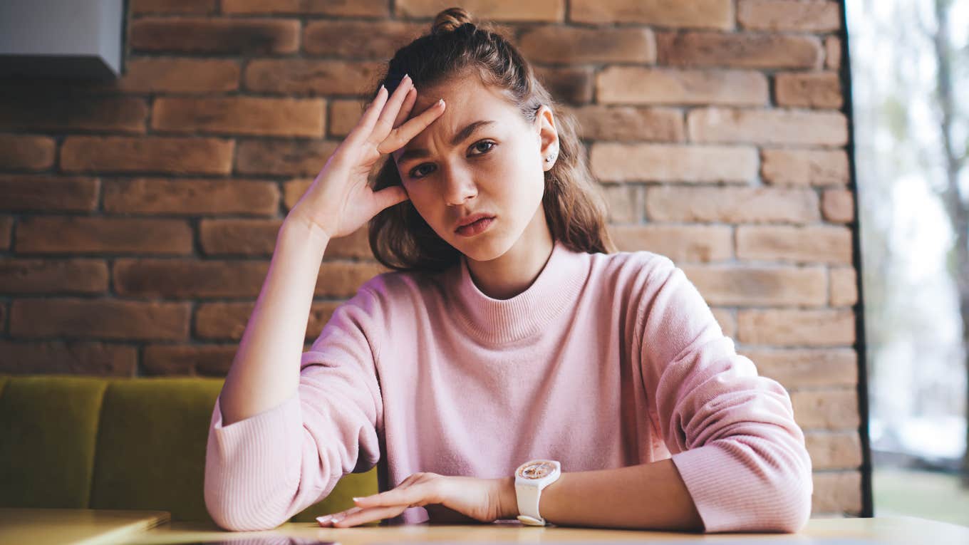 woman exhausted to be around certain behaviors