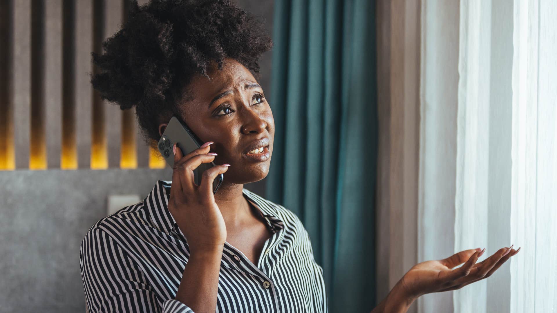 woman chronically complaining talking on the phone