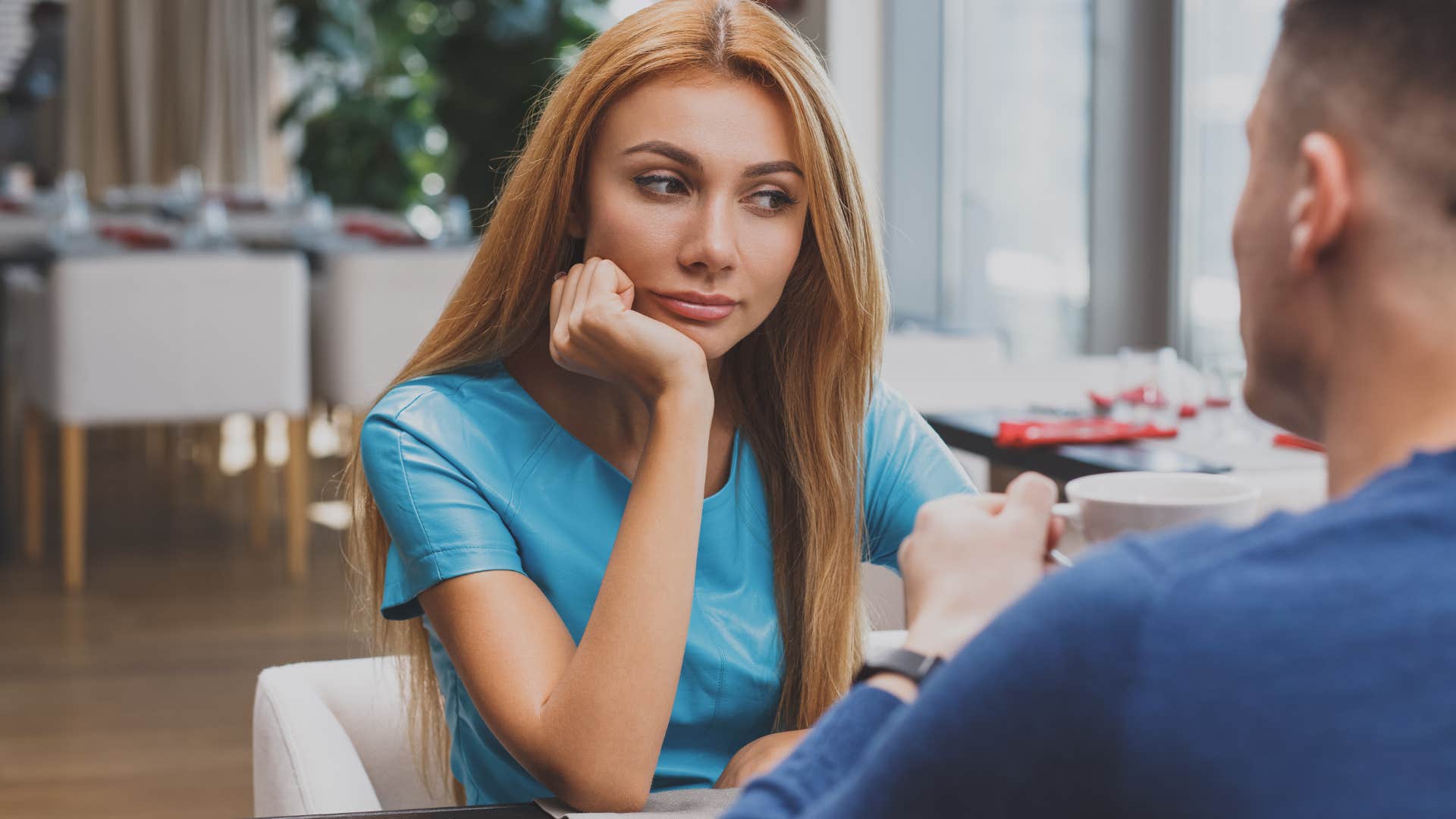 emotionally intelligent woman exhausted from surface level conversation