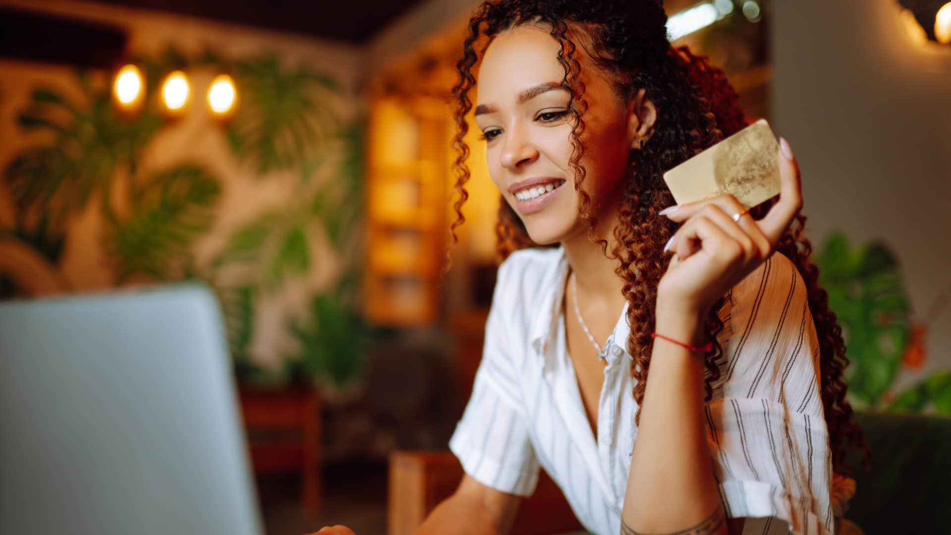 wealthy woman buying things she don't need
