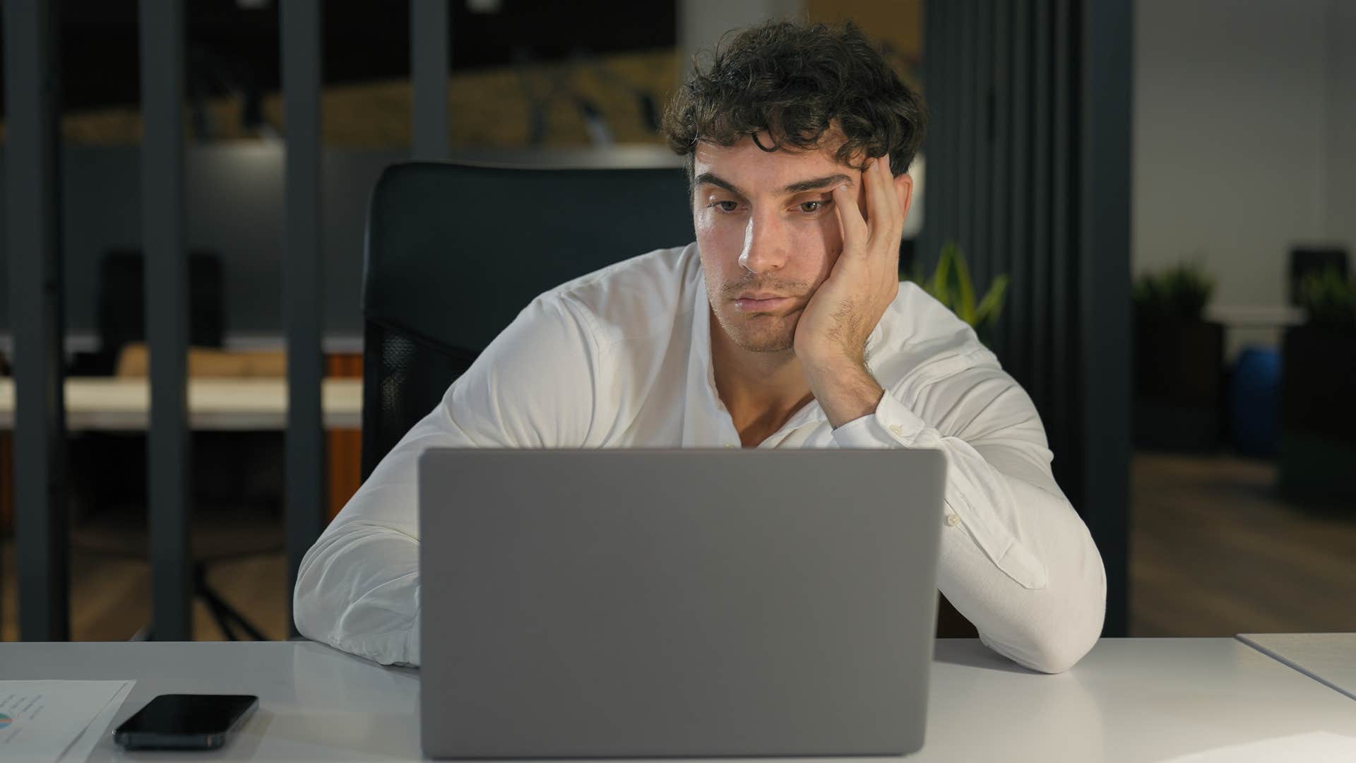 a man lacks motivation at work because he is so worn out