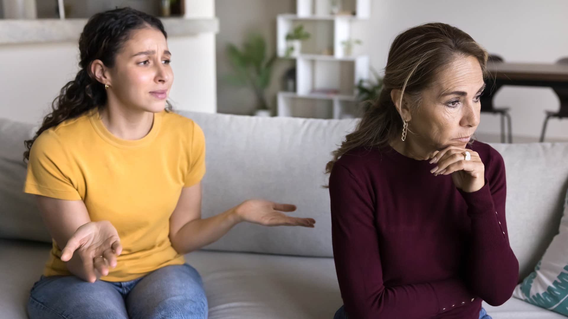 a daughter tries to reason with her mother who is giving her tough love parenting