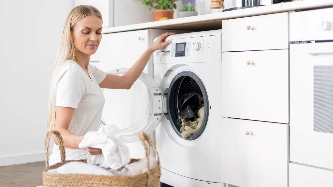 woman doing laundry