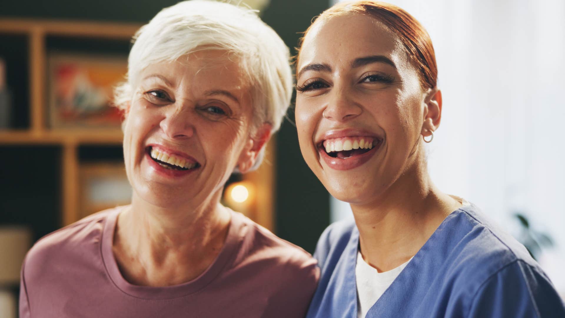 wealthy woman with a private doctor making home visit
