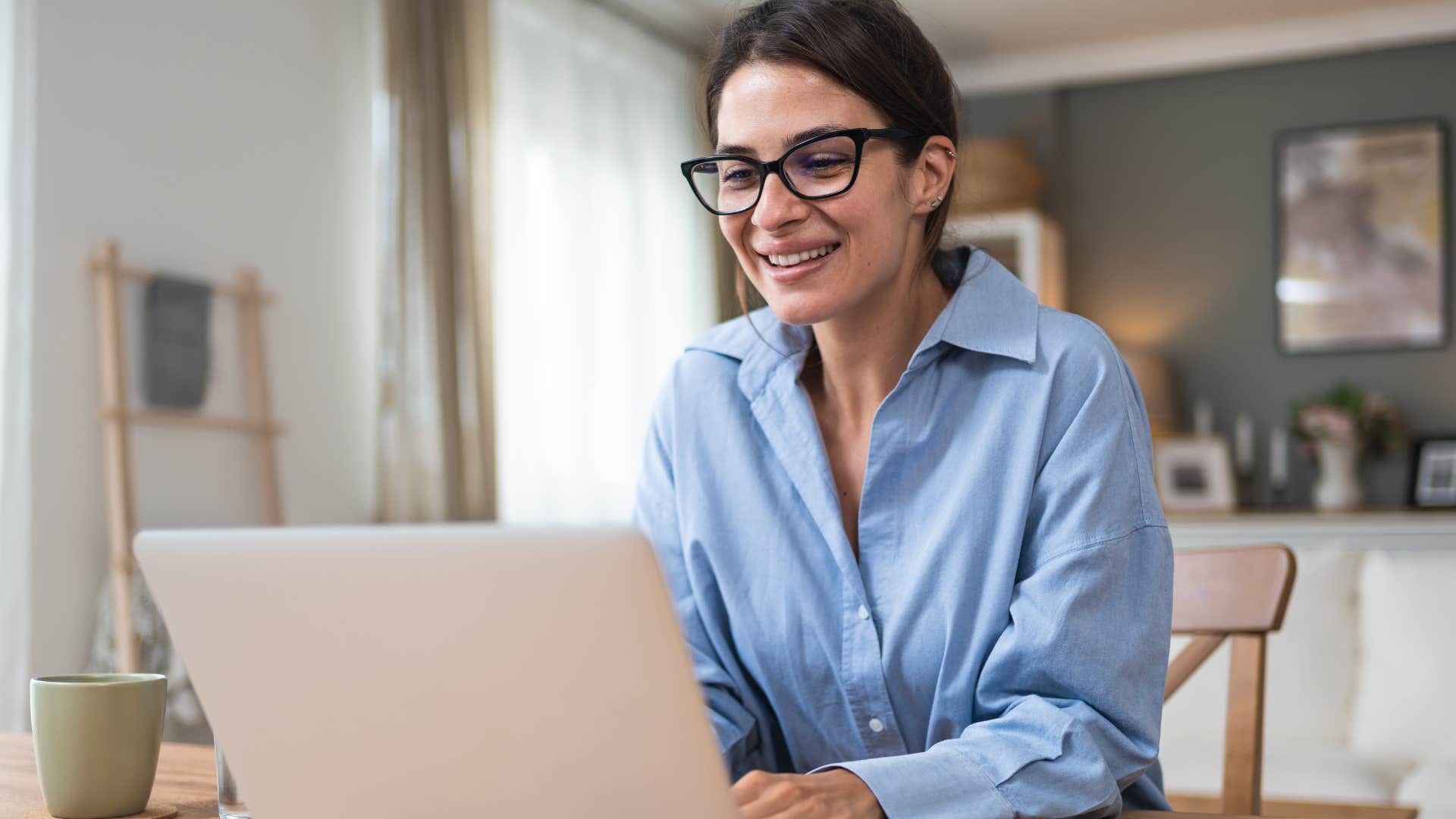 woman working in her dedicated workspace at home