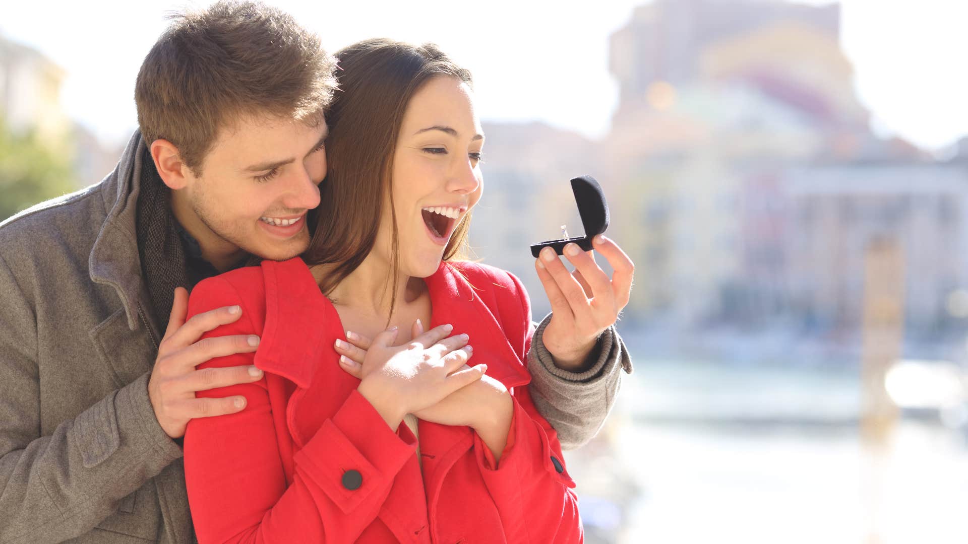 a sentimental man uses his grandmothers ring to ask his fiancee to marry him